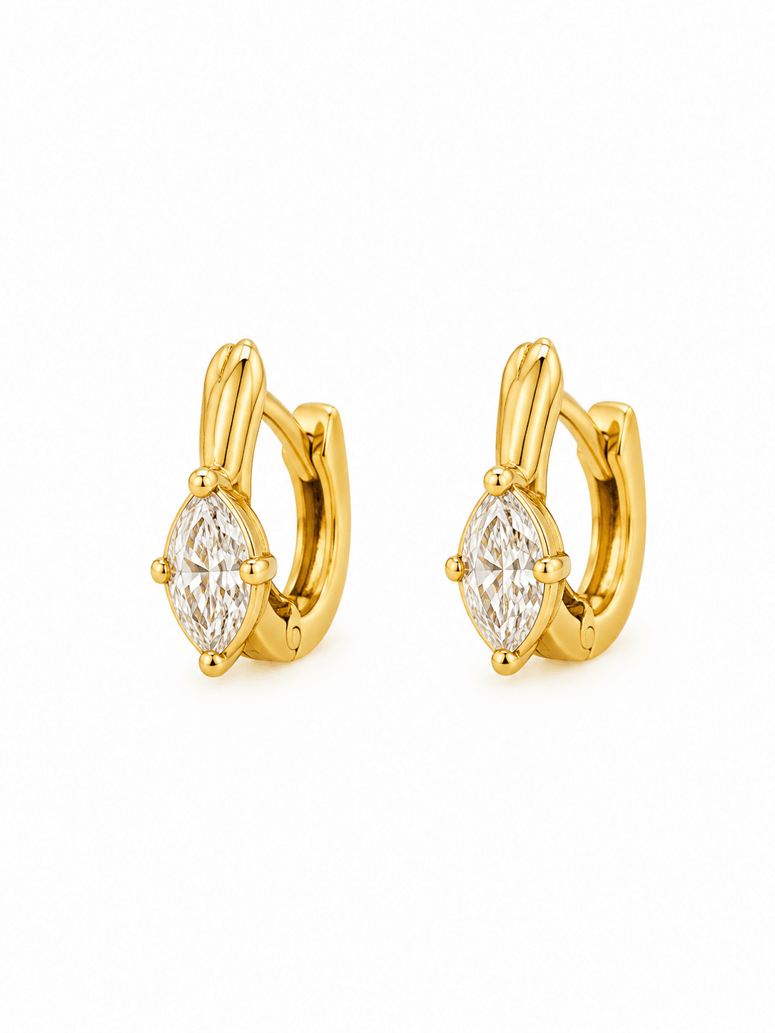White Stone Mini Bali Earrings, photo 3