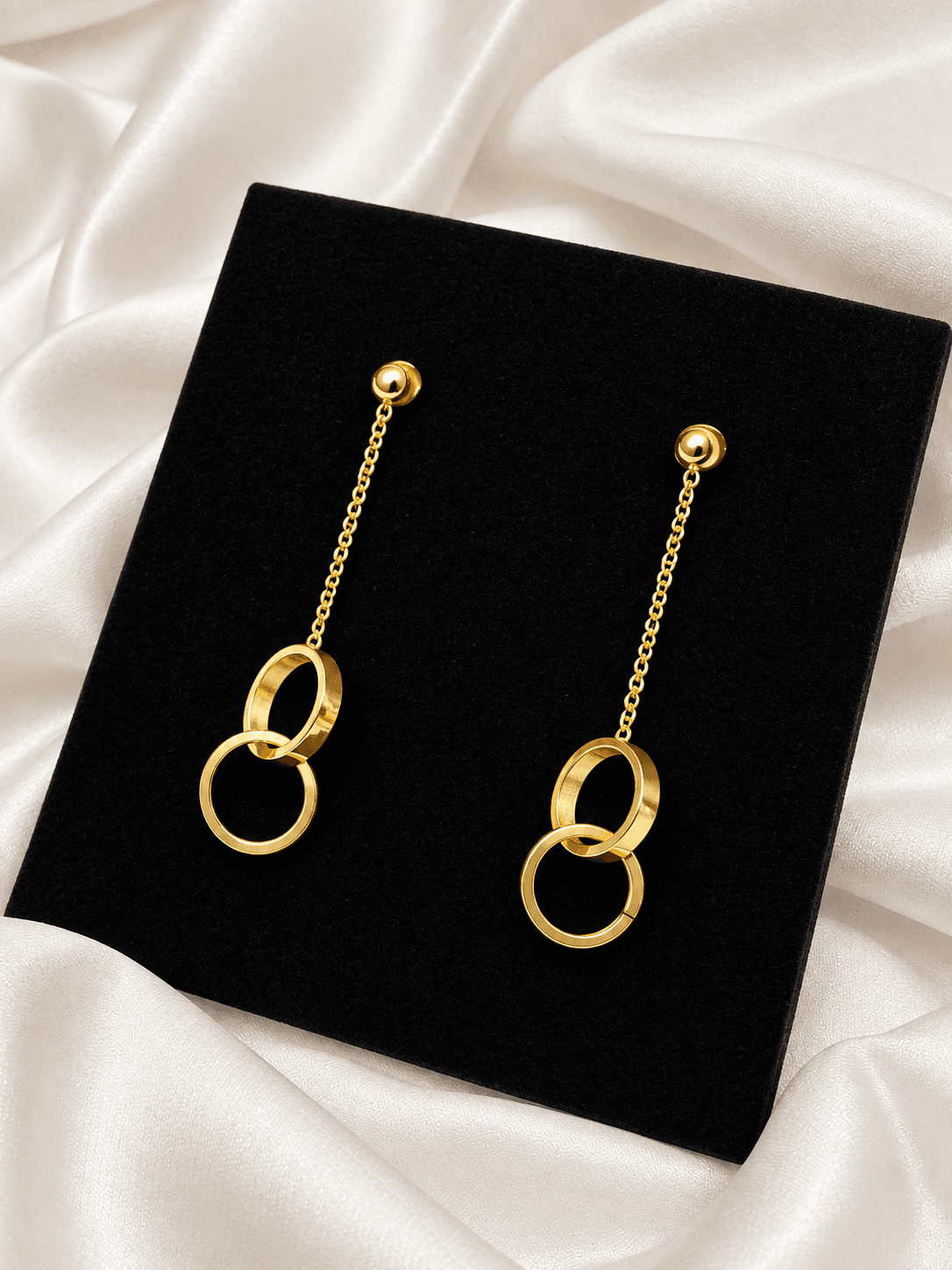 Double ring Long Chain Earrings, photo 3