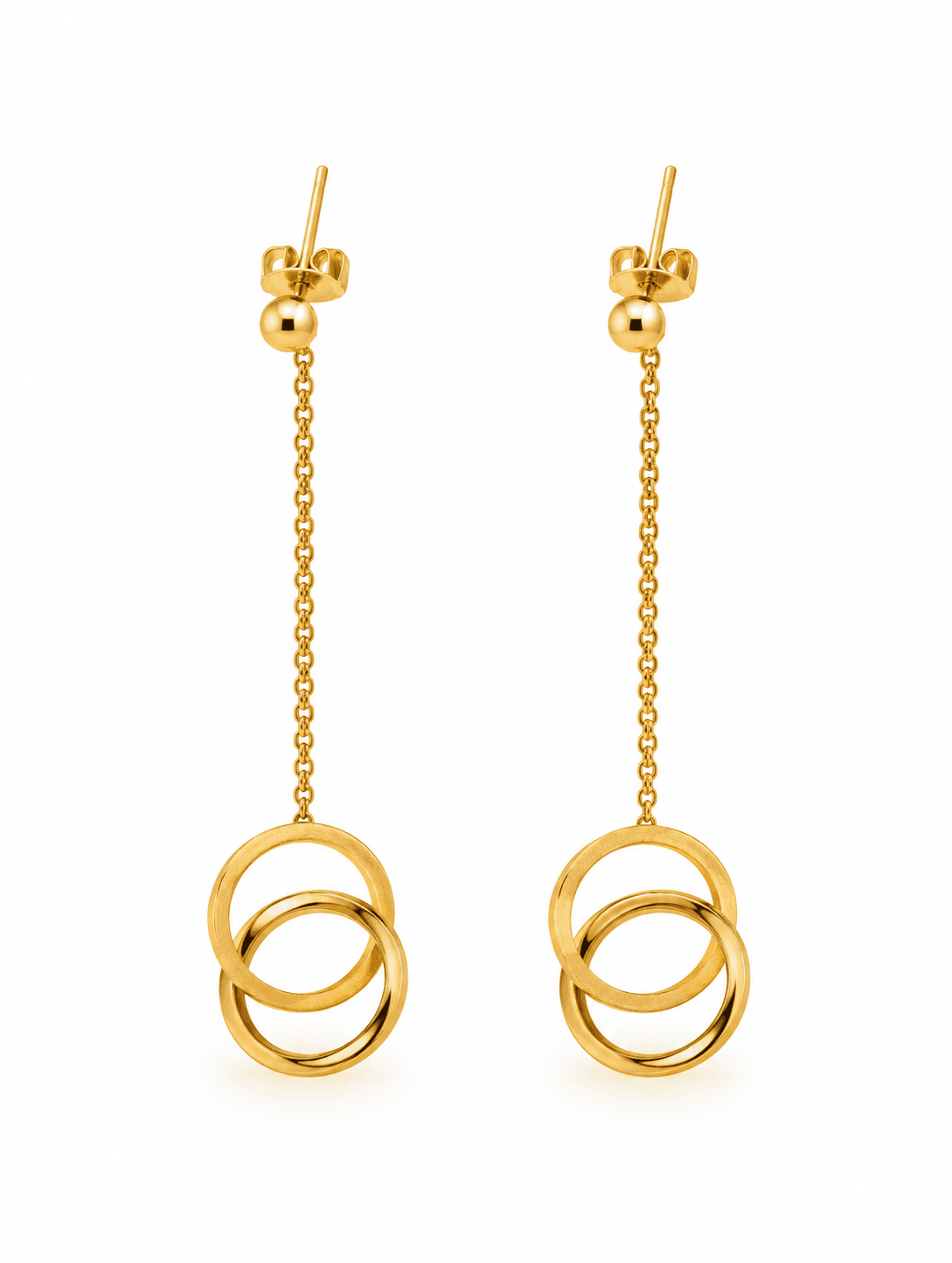 Double ring Long Chain Earrings, photo 2
